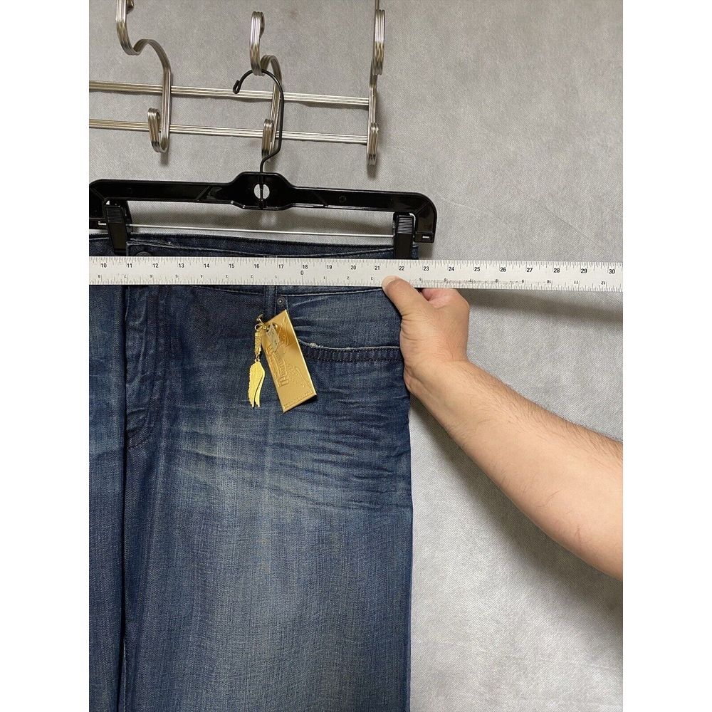 NWT Robin's Jeans Men 44 R‎ Pocket Long Flap Swarovski Rhinestone Studs Straight - Picture 9 of 16